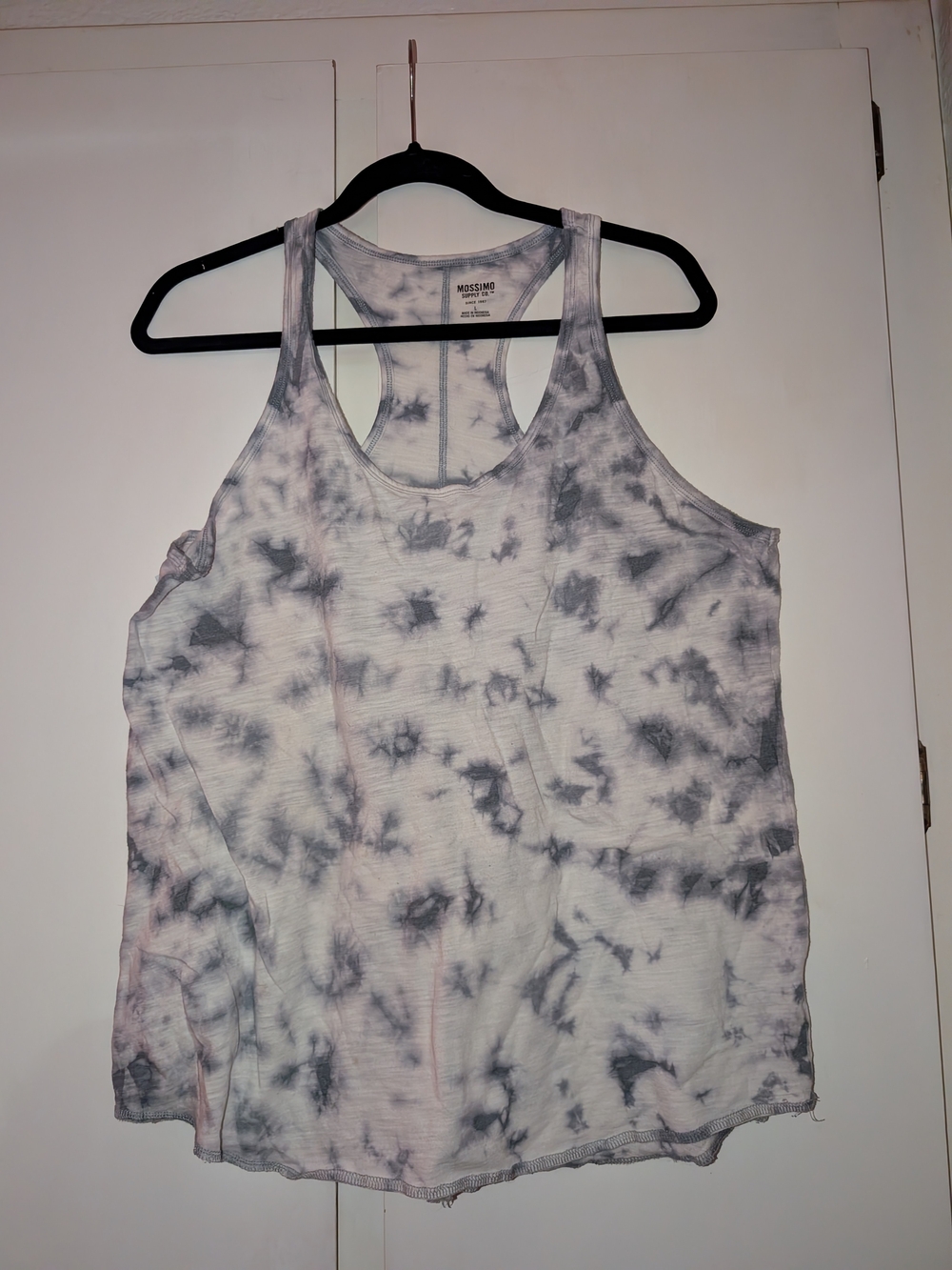 Mossimo Supply Co. Tie-Dye Racerback Tank - White and Gray